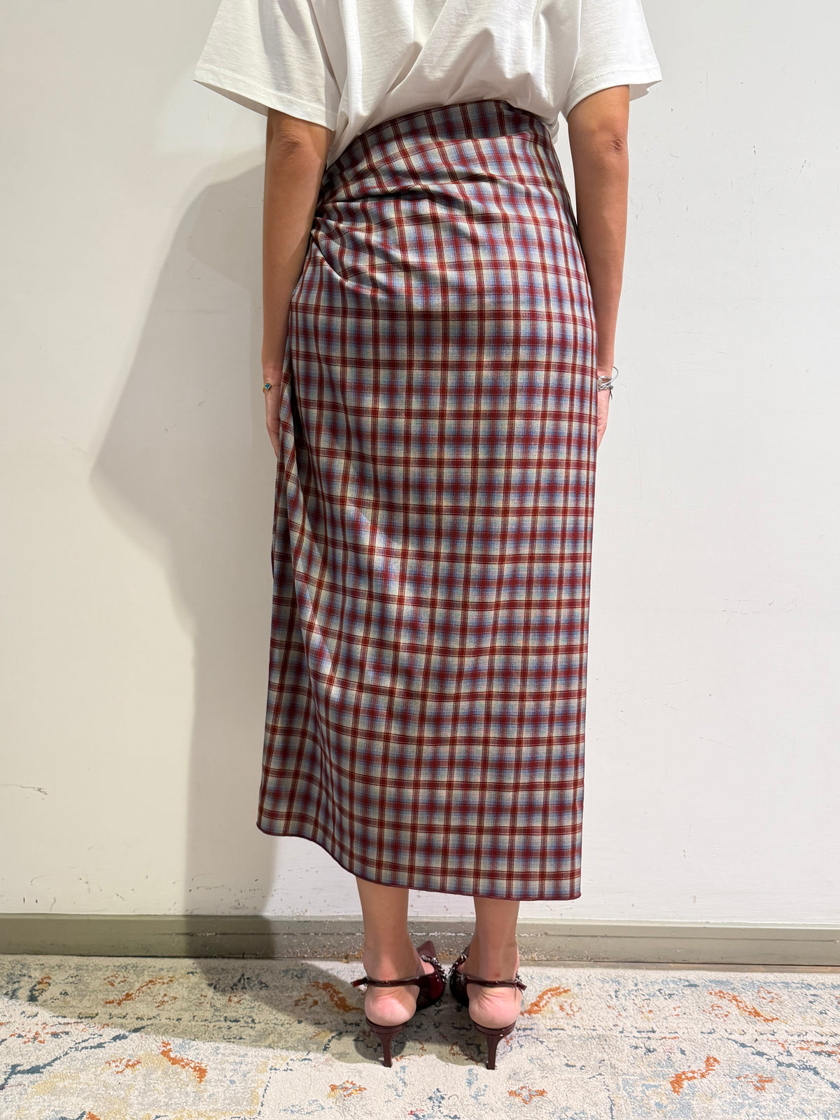 Haveone - Gonna pareo check bordeaux e celeste