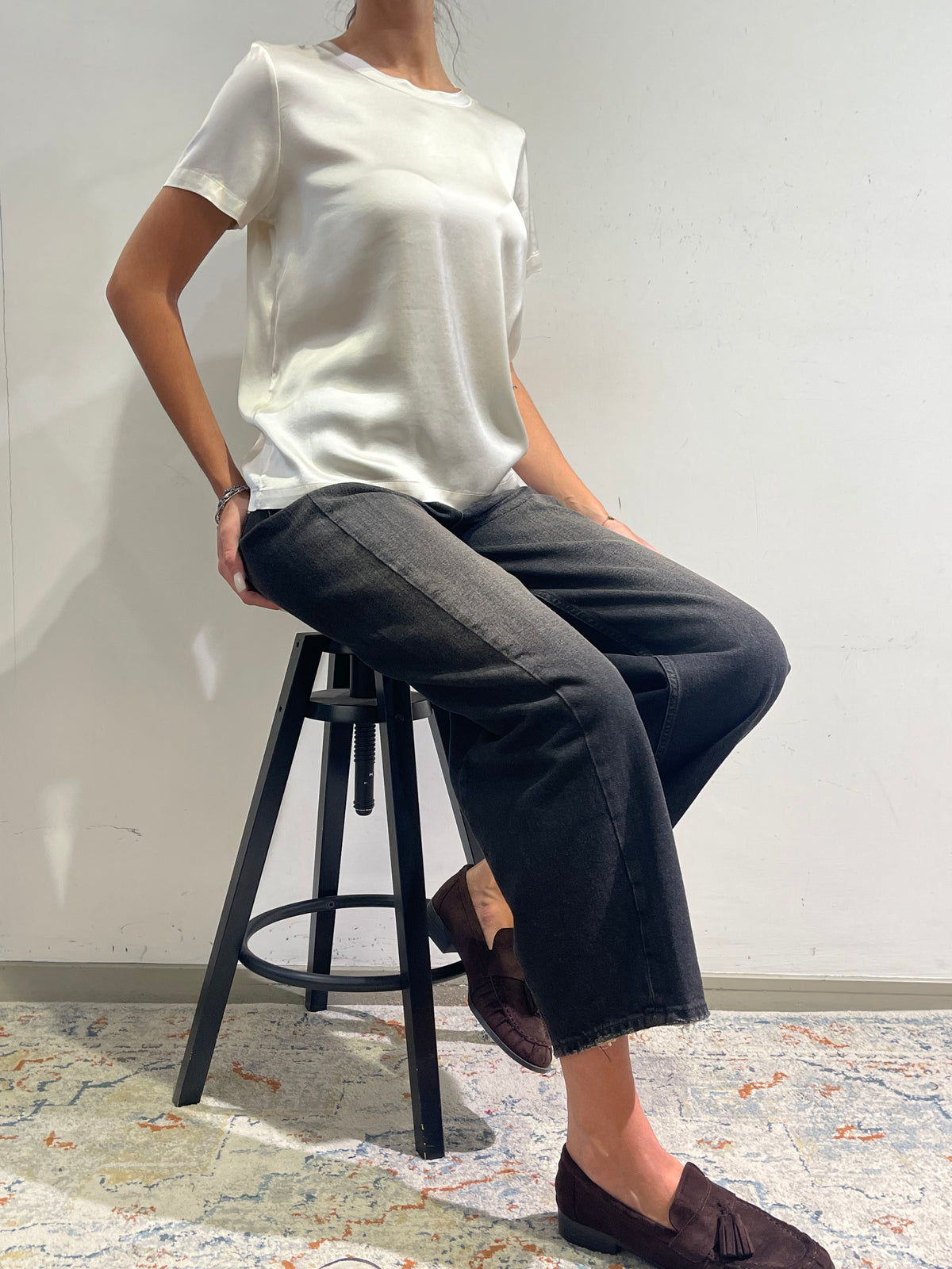 Vicolo - T-shirt satin avorio
