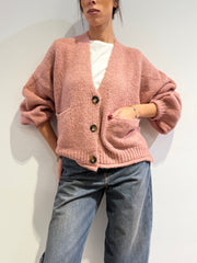 Haveone - Cardigan misto alpaca con tasche - Rosa