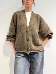 Haveone - Cardigan misto alpaca con tasche - Tortora