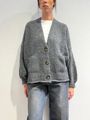 Haveone - Cardigan misto alpaca con tasche - Grigio