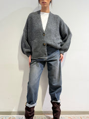 Haveone - Cardigan misto alpaca con tasche - Grigio