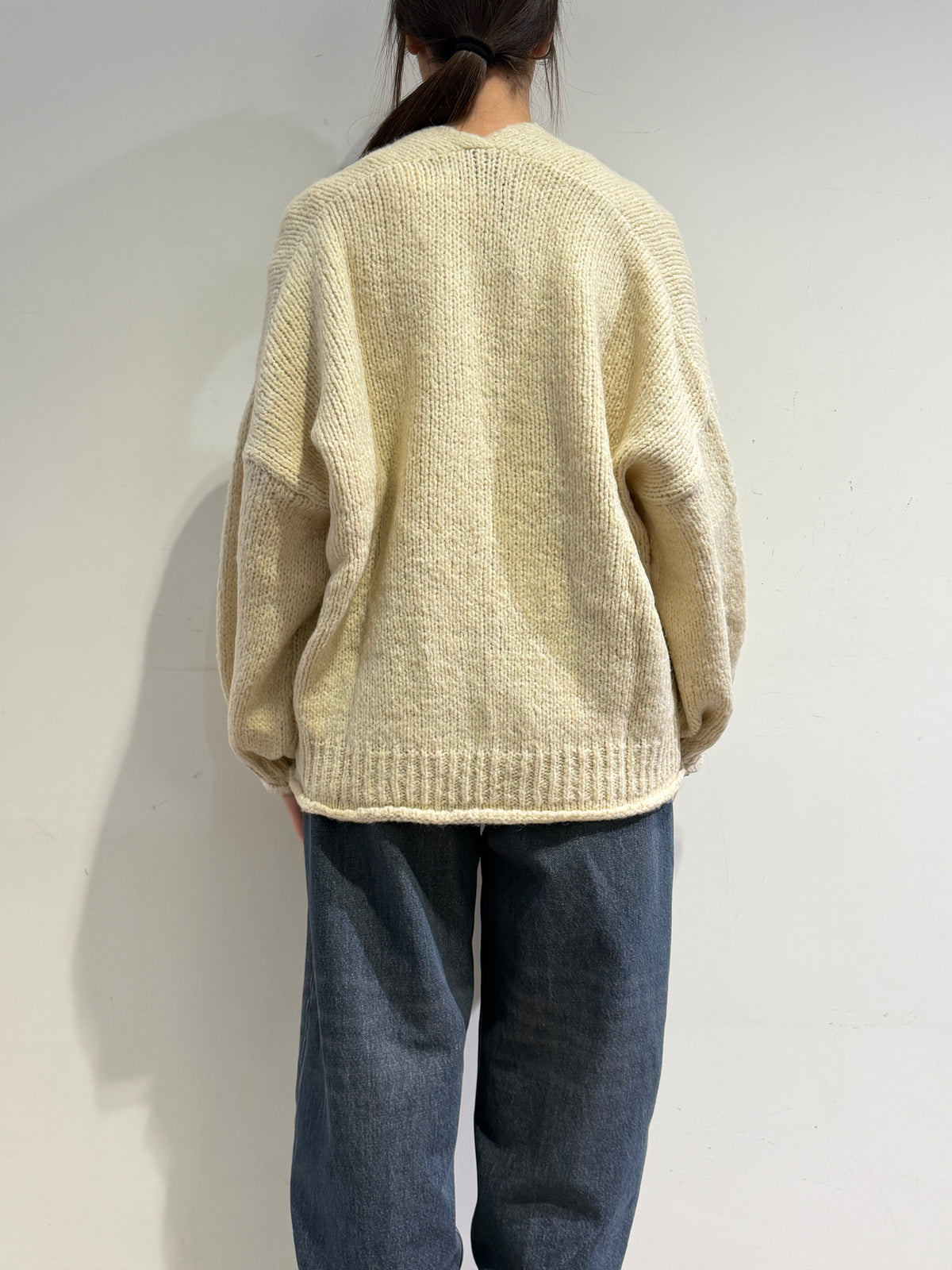 Haveone - Cardigan misto alpaca con tasche - Panna
