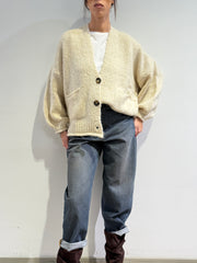 Haveone - Cardigan misto alpaca con tasche - Panna