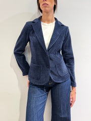 Dixie - Giacca ciniglia a costine blu