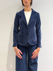 Dixie - Giacca ciniglia a costine blu