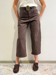 Tensione In - Pantalone barrel con cintura moro