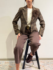 Tensione In - Pantalone barrel con cintura moro