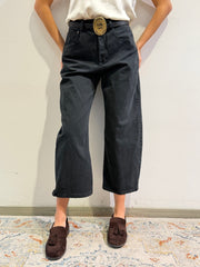 Tensione in - Pantalone barrel con cintura nero