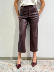 Motel - Pantalone ecopelle bordo