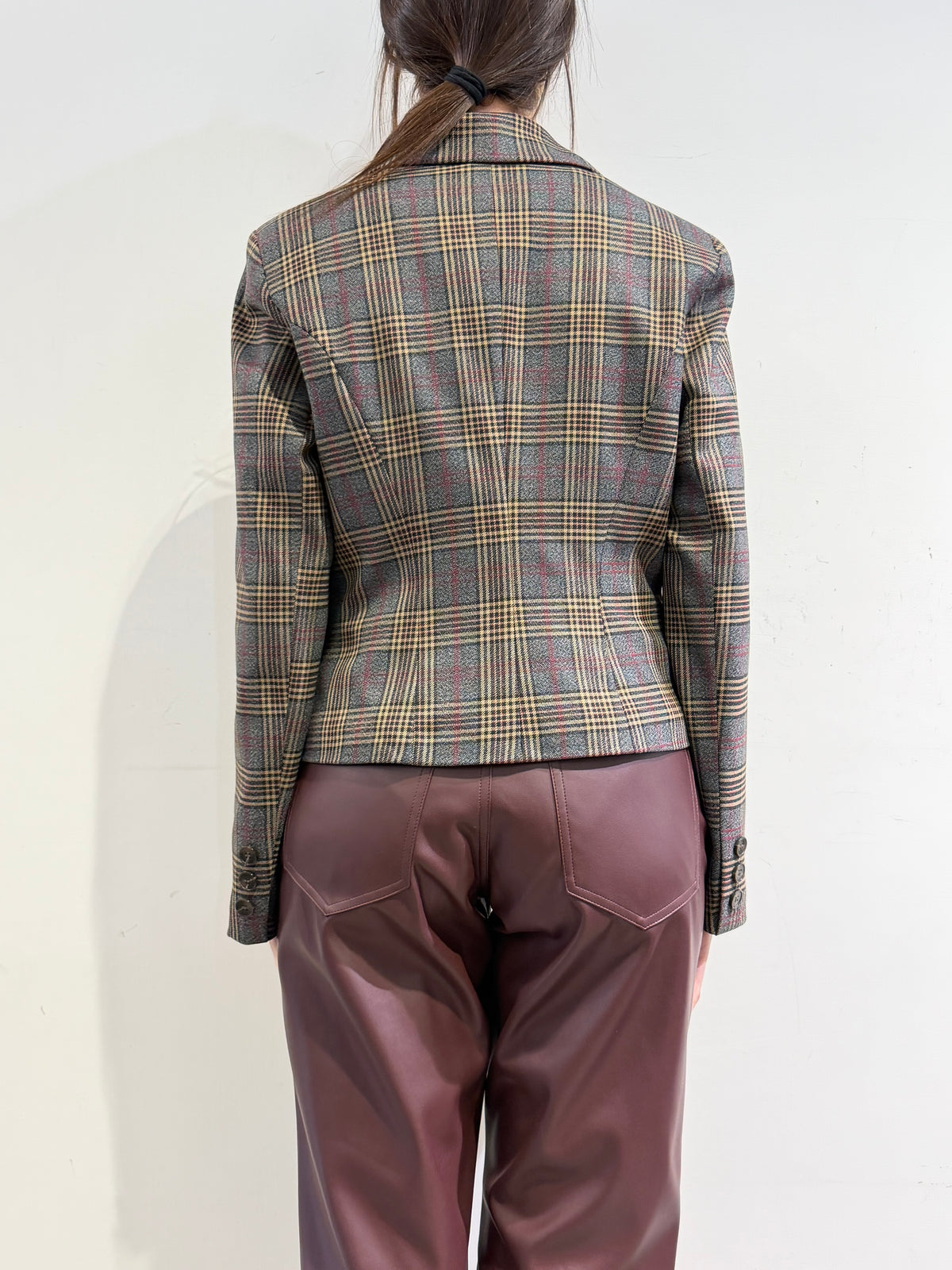 Motel - Giacca quadri con spilla - Grigio
