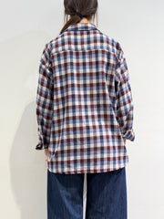Motel - Camicia quadri bianco blu e bordeaux