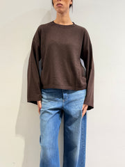 Tensione in - Maglia con fondo manica ampio moro