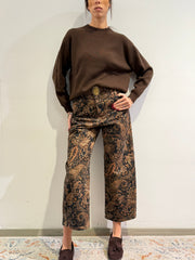 Motel - Pantalone fantasia cashmere nero e moro