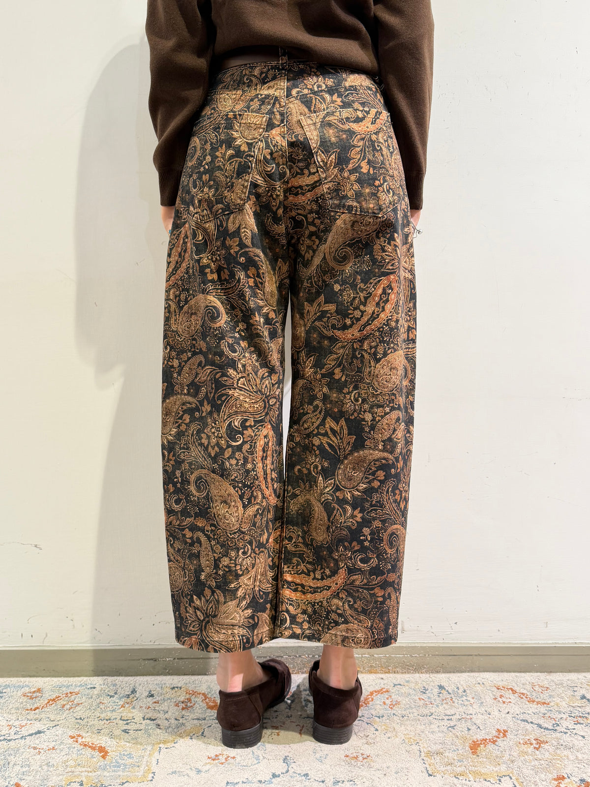 Motel - Pantalone fantasia cashmere nero e moro