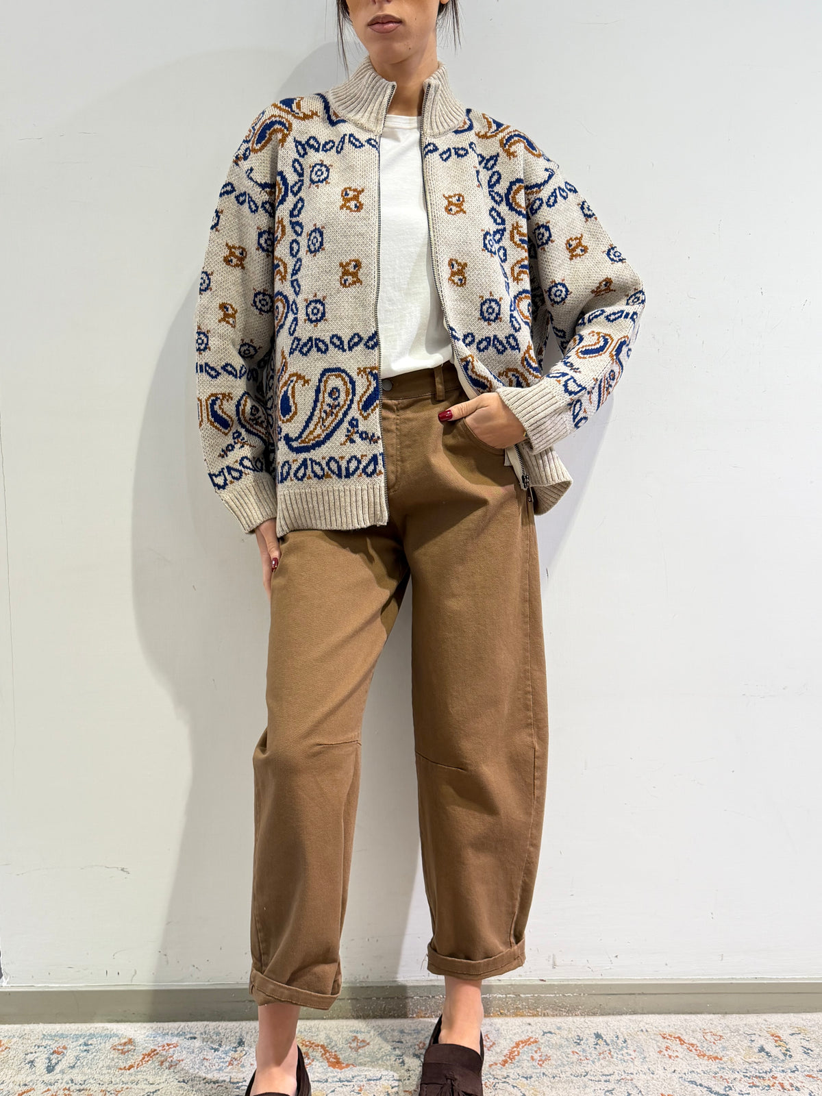 Motel - Cardigan fantasia cashmere beige