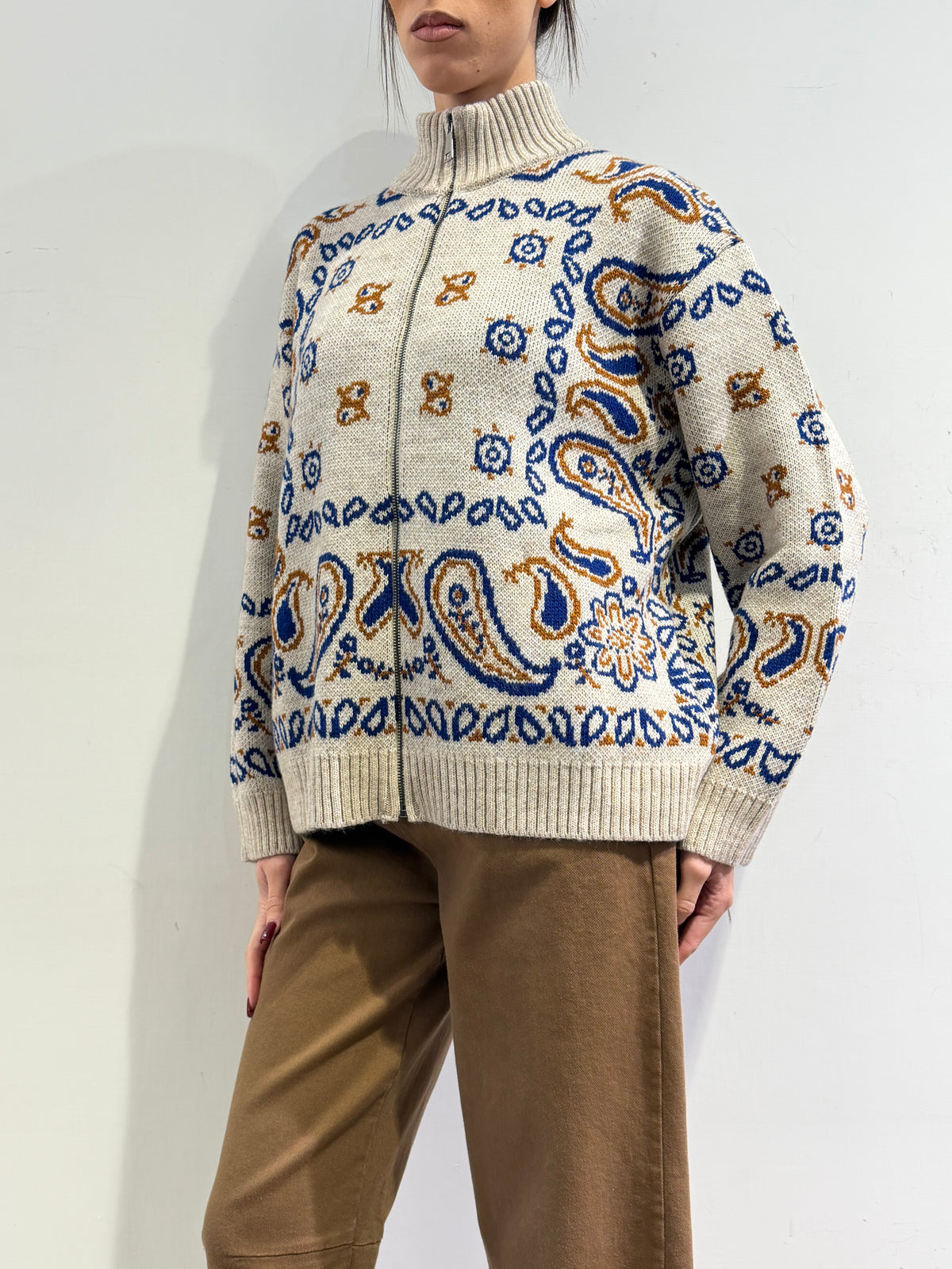 Motel - Cardigan fantasia cashmere beige