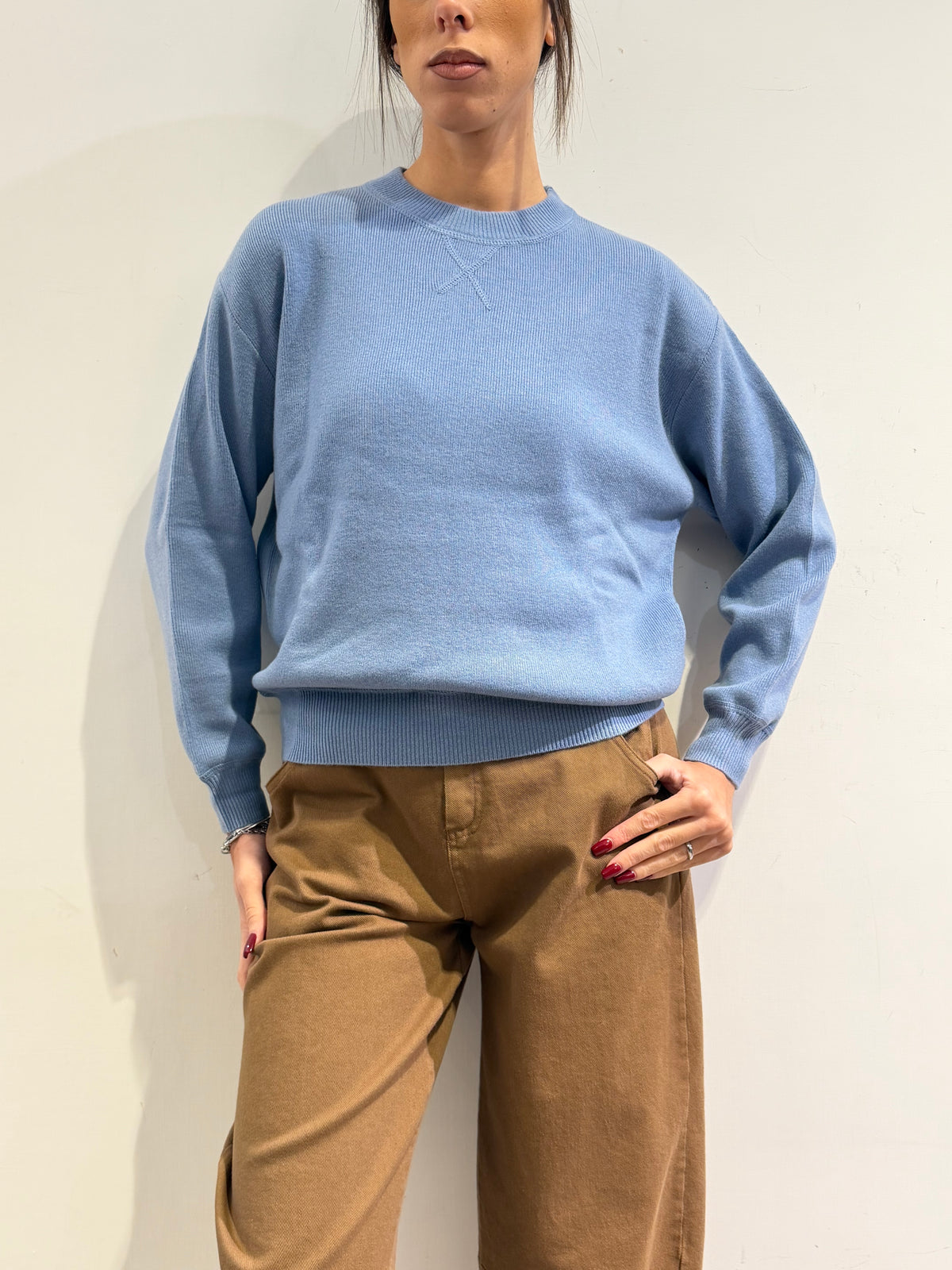 Motel - Maglia 100%Lana celeste
