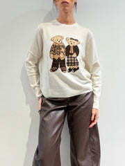 Vicolo - Maglia con orsetti panna