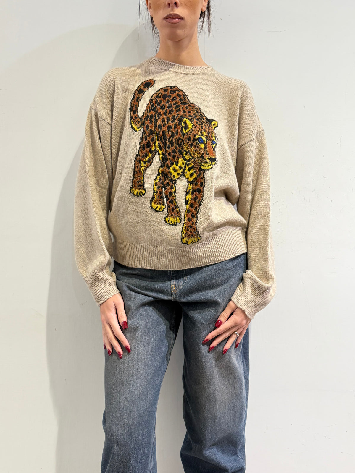 Vicolo - Maglia ghepardo beige
