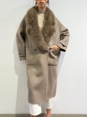 Vicolo - Cappotto maxi collo con pelo cacha’