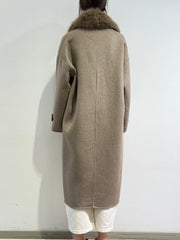 Vicolo - Cappotto maxi collo con pelo cacha’