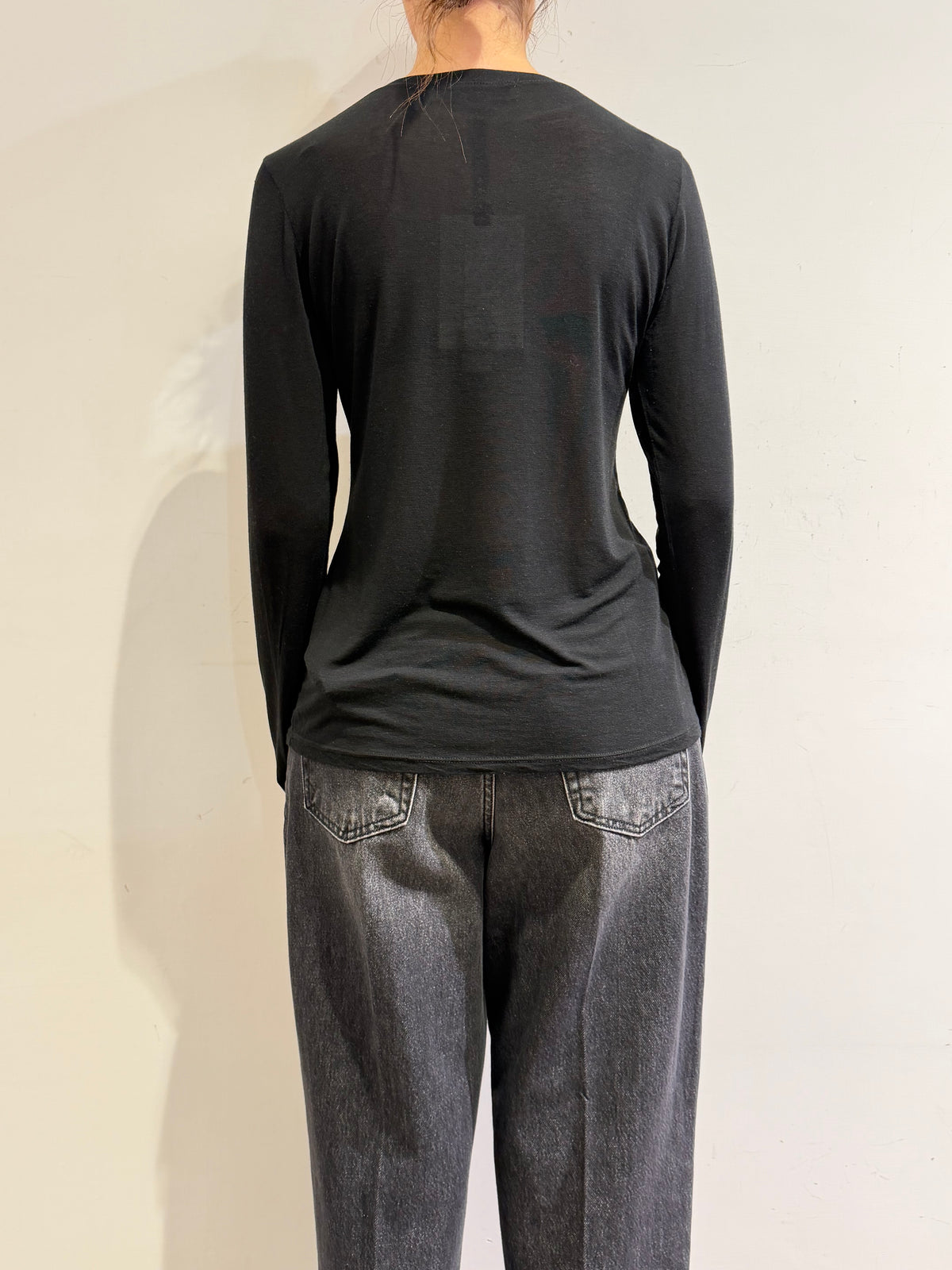 Haveone - T-Shirt misto cashmere nera