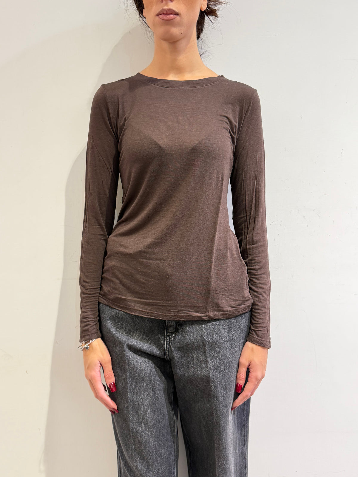 Haveone - T-Shirt misto cashmere moro