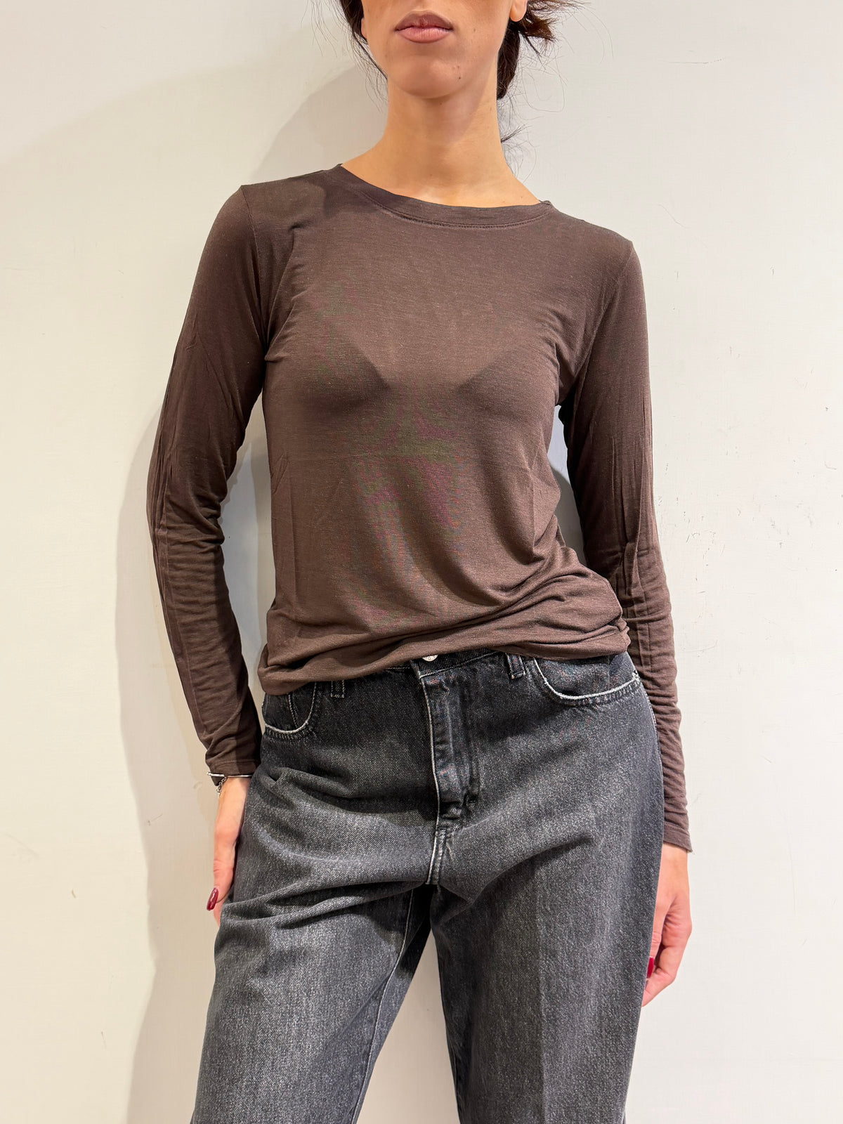 Haveone - T-Shirt misto cashmere moro