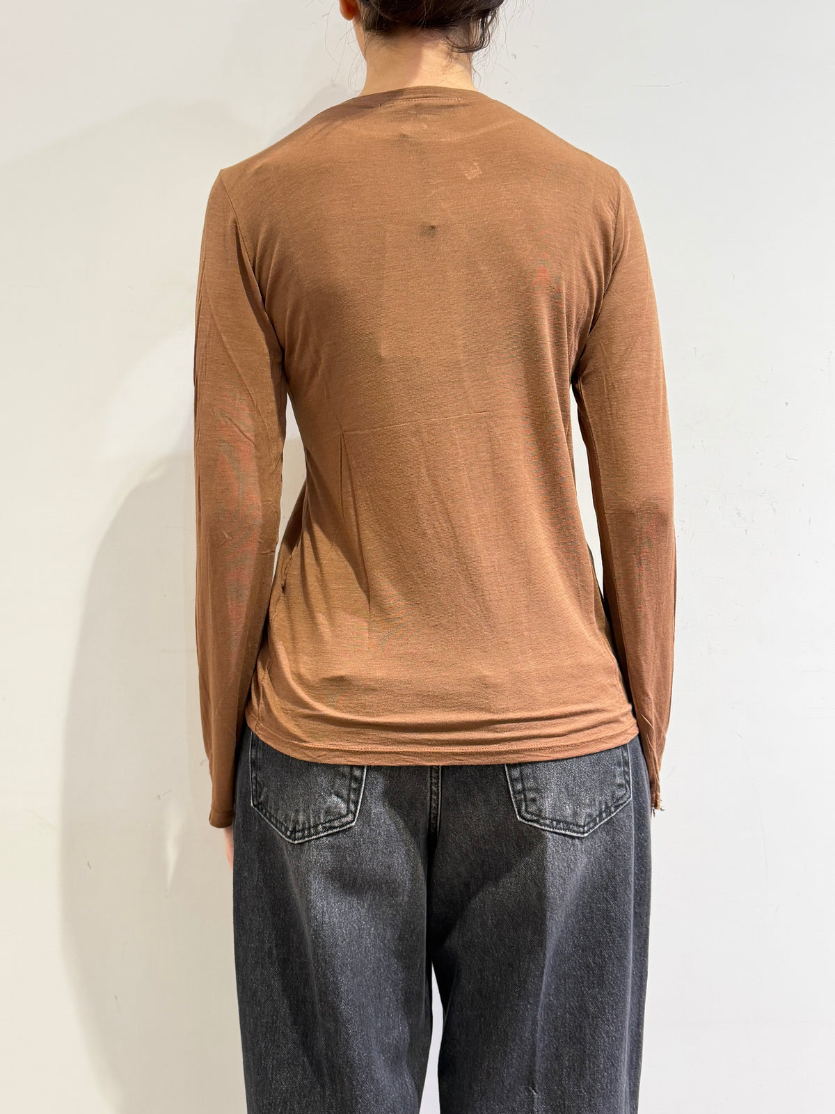 Haveone - T-Shirt misto cashmere tabacco