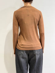 Haveone - T-Shirt misto cashmere tabacco