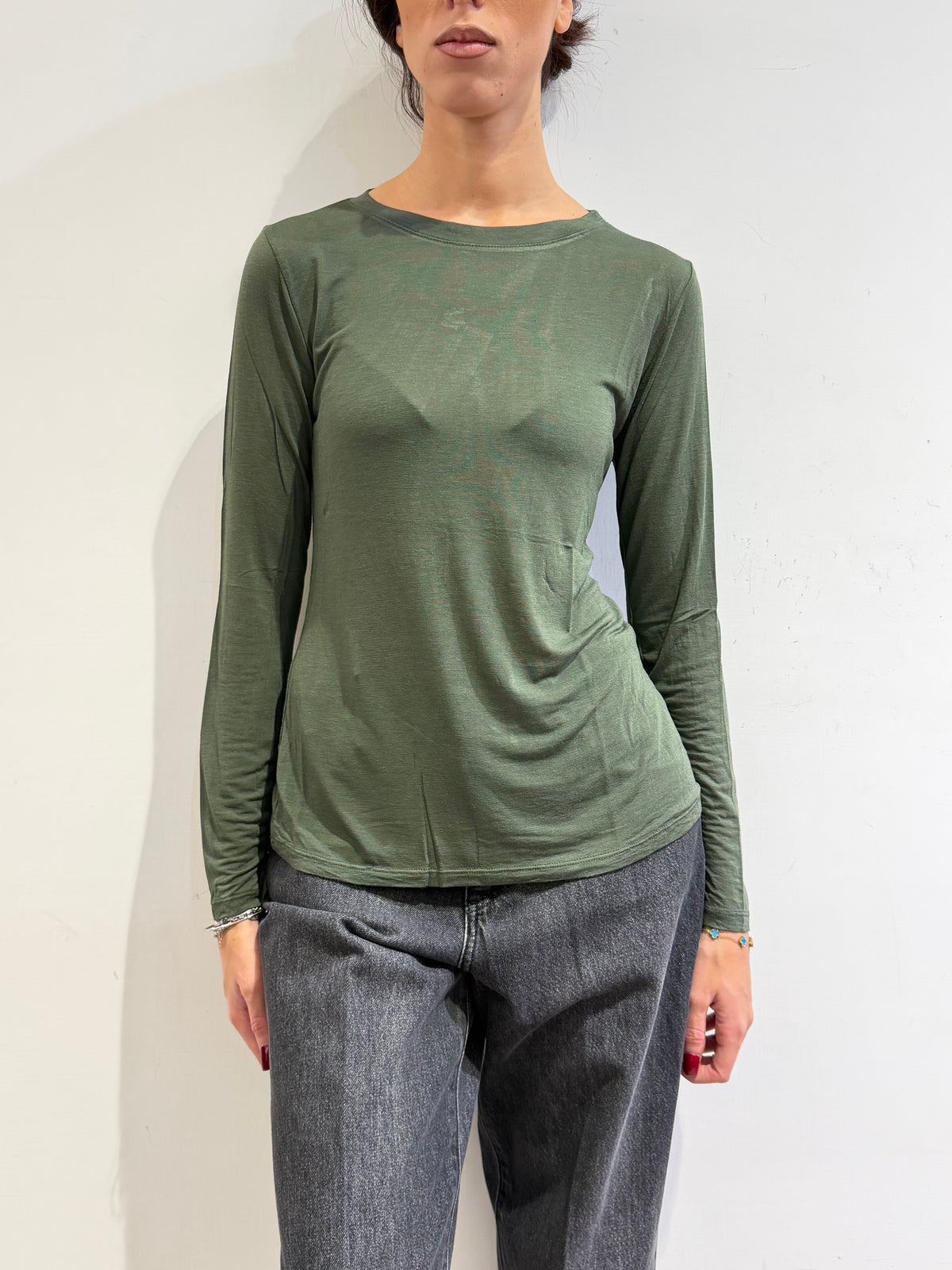 Haveone - T-Shirt misto cashmere militare