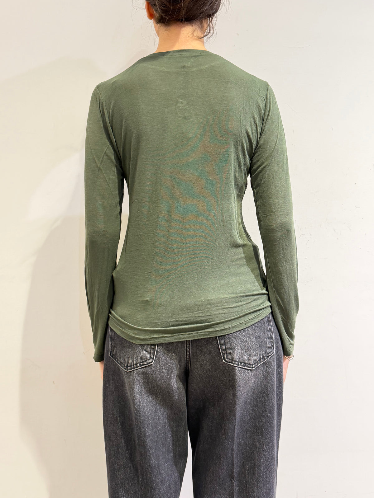 Haveone - T-Shirt misto cashmere militare