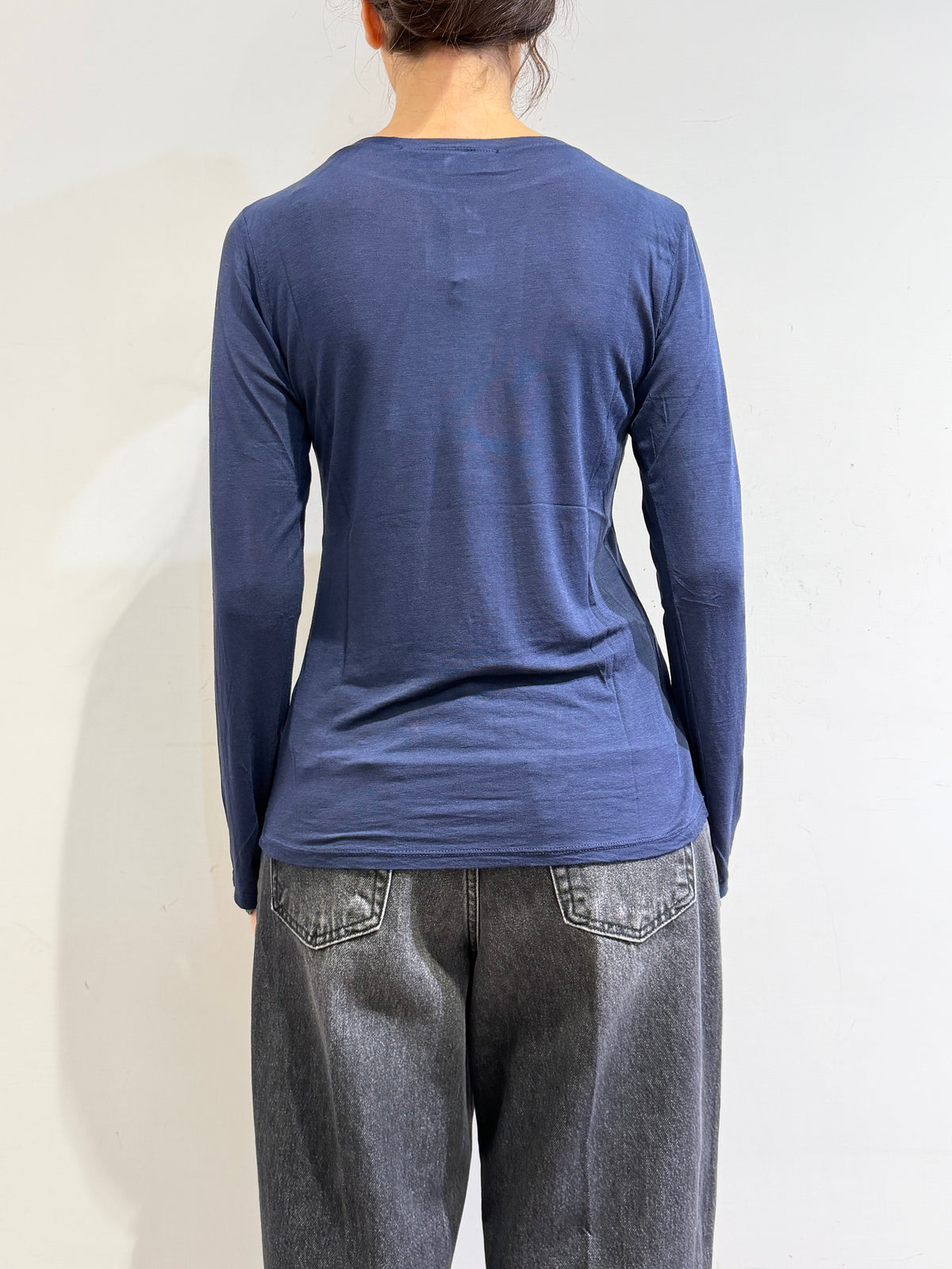 Haveone - T-Shirt misto cashmere blu