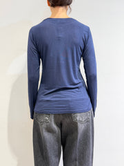 Haveone - T-Shirt misto cashmere blu