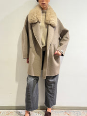 Haveone - Cappotto doppio petto con collo pelliccia casha’