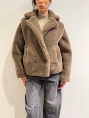 Haveone - Giacca teddy corta tortora