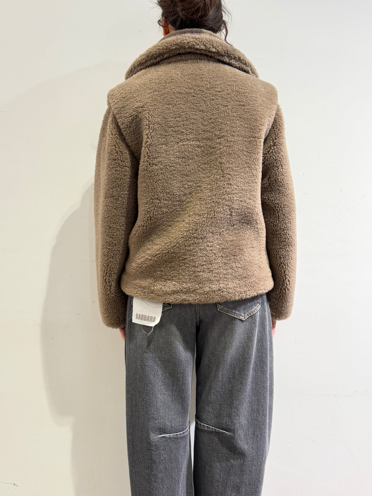 Haveone - Giacca teddy corta tortora
