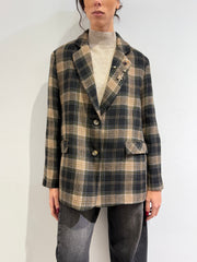 Dixie - Giacca over check nera