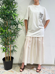 Tensione In - Vestito doppio tessuto con tasca paillettes bianco