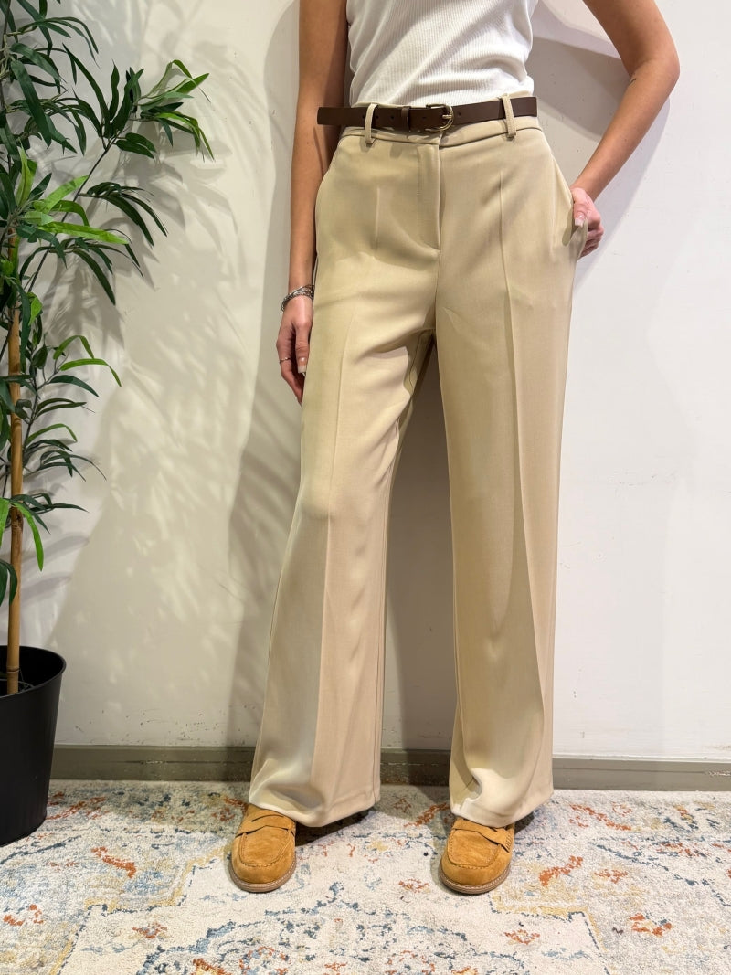 Motel - Pantalone con elastico dietro beige