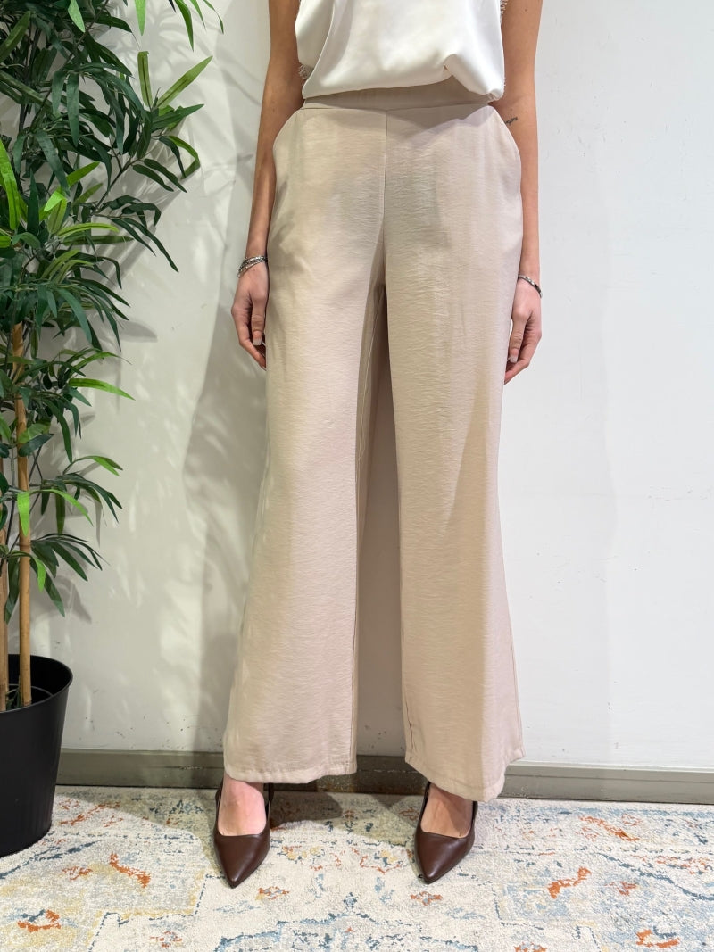 Motel - Tailleur un bottone con pantalone dritto beige
