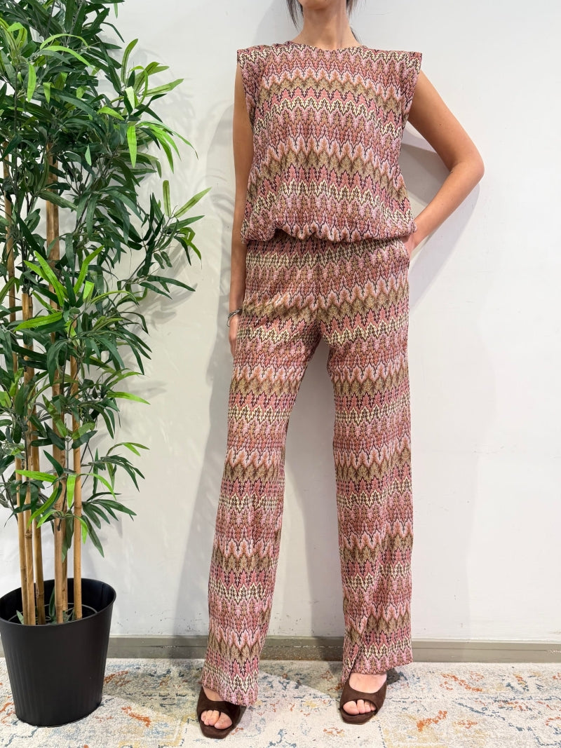 Tensione In - Top fantasia jacquard rosa