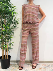 Tensione In - Top fantasia jacquard rosa