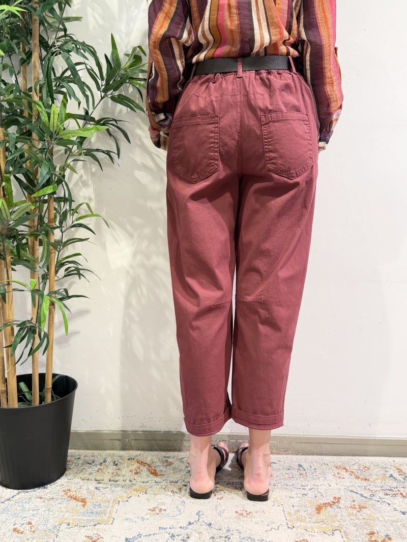 Haveone - Pantalone con elastico dietro bordeaux