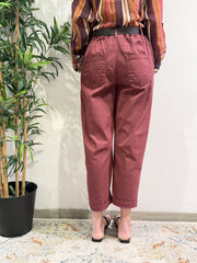 Haveone - Pantalone con elastico dietro bordeaux