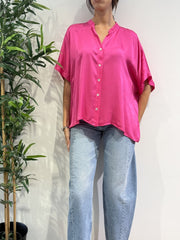Motel - Camicia in satin fucsia
