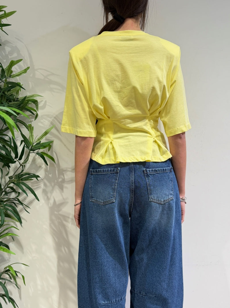 Dixie - T-Shirt con spalline paglierino