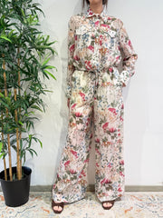 Vicolo - Camicia fantasia floreale panna