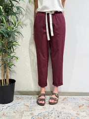 Vicolo - Pantalone in popeline bordeaux